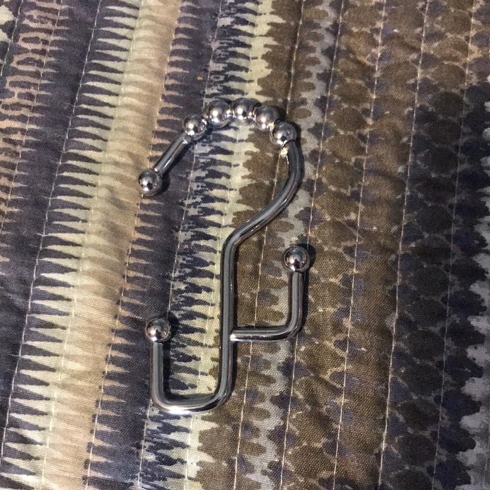 Chrome Set of 12 Shower Curtain Double Hooks